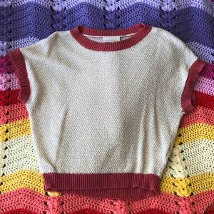 ModCloth ringer shirt too large cream dusty rose